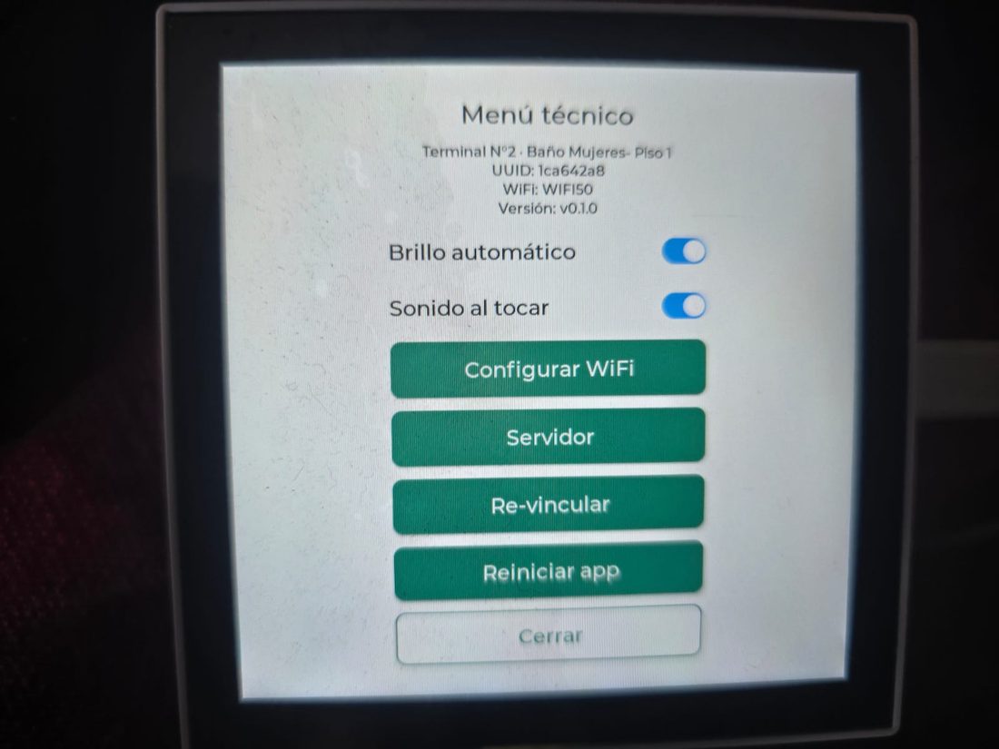 Technical menu